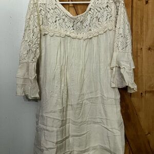 Soho Cream Lace Long Sleeve Dress